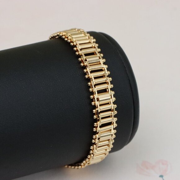 "Bold Textured Rose Gold Bracelet in Brass, XPBL1000 - Picture 1 of 12